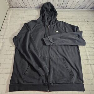 Under Armour ColdGear Black Full Zip Hoodie XXLT TALL Loose Fit Men's Activewear